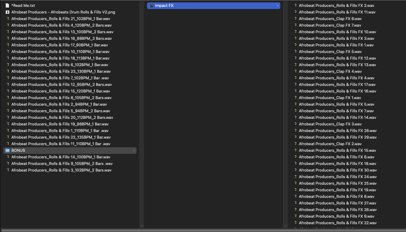 Afro drum rolls and fills samples on sale